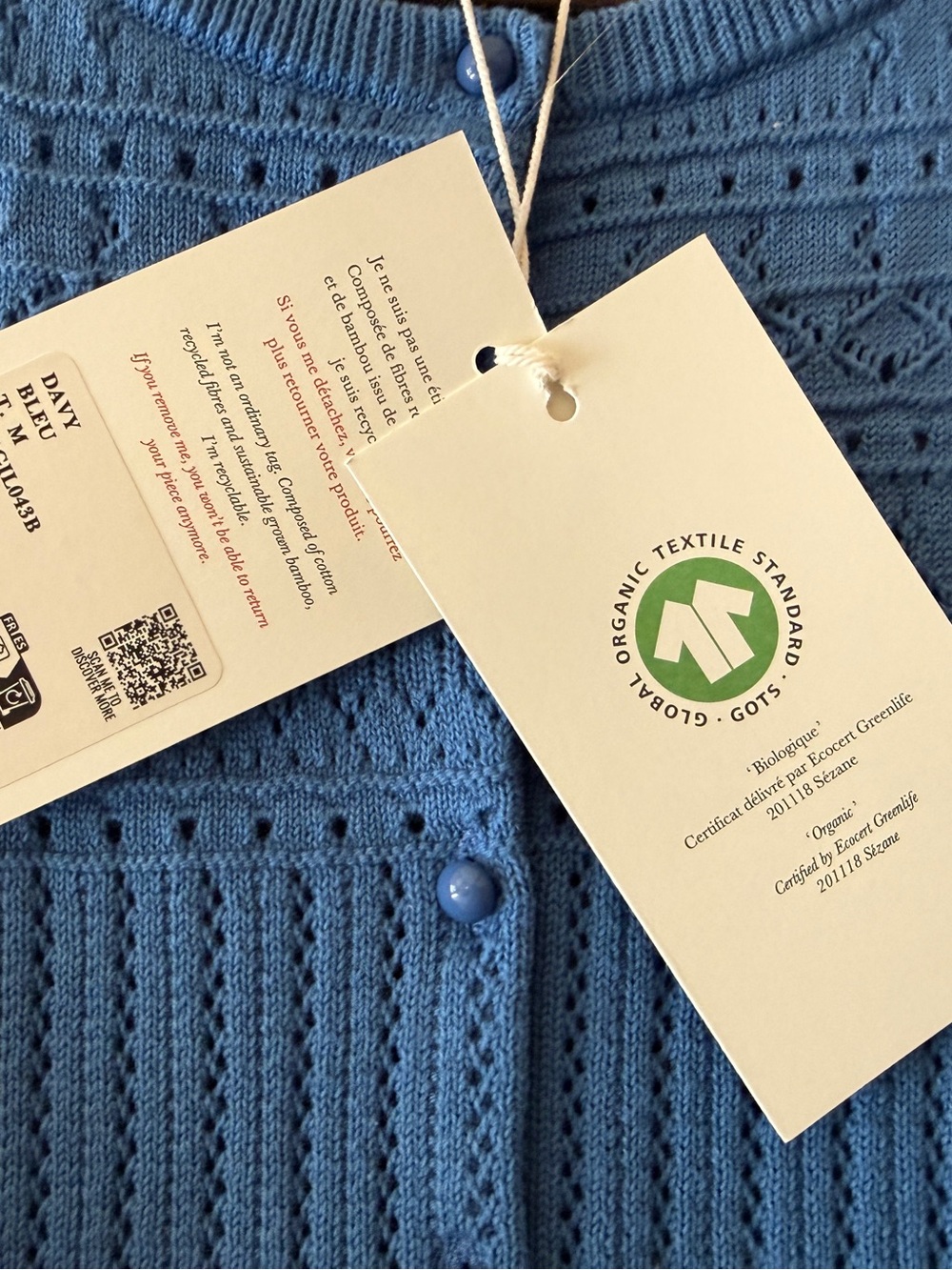 Sezane Davy Cardigan Blue - Size M - Picture 6 of 8